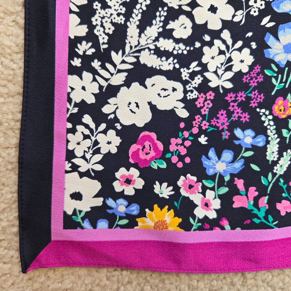 NWOT Echo For Talbots Floral Square Scarf - Picture 10 of 14